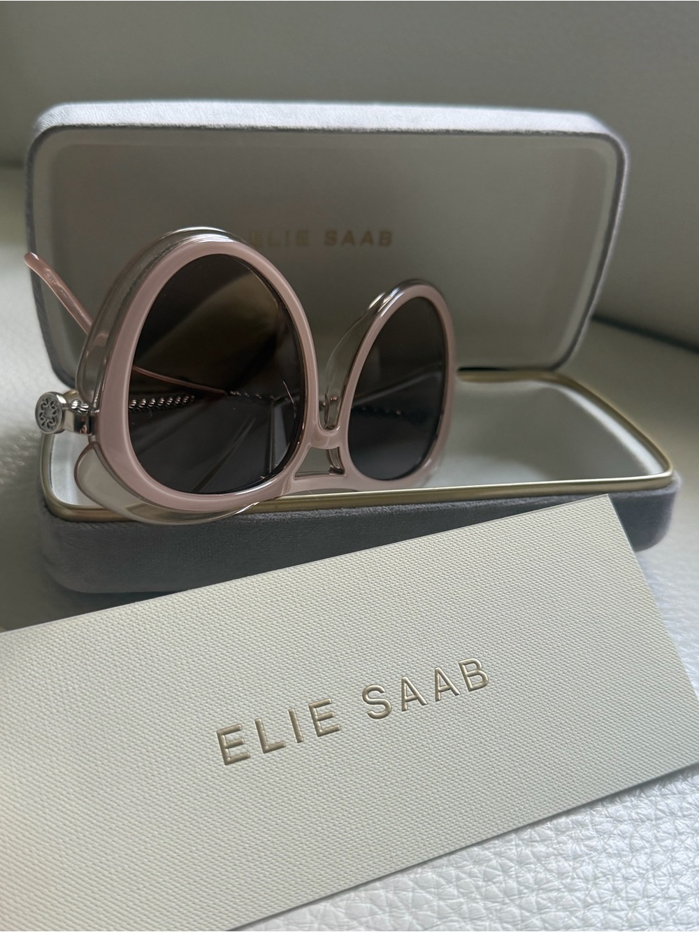 Elie Saab Aviator Sunglasses + case + accessories